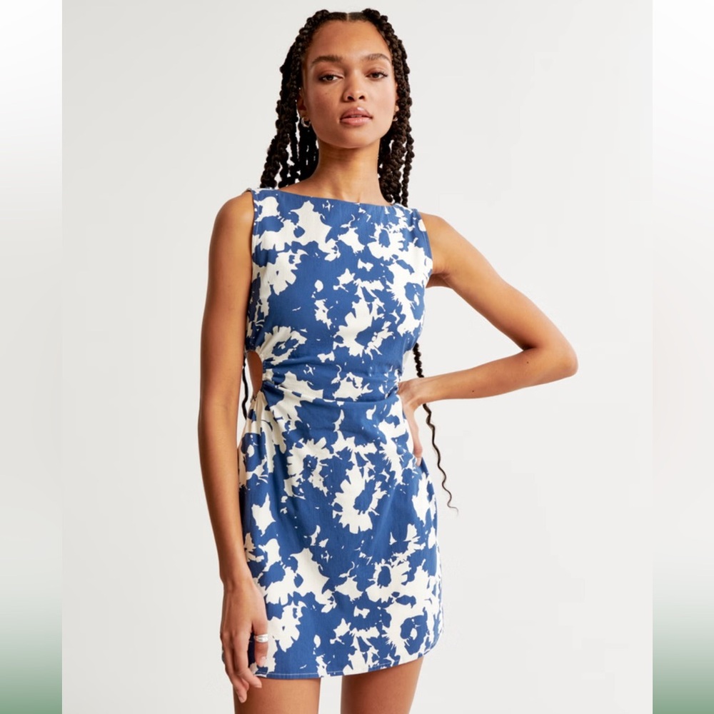 Abercrombie & Fitch Stretch Cotton Cutout Mini Dress